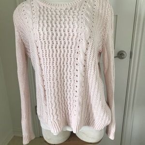 Pink Fisherman Cable Sweater.